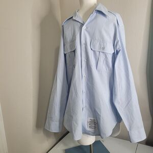 Defense Logistics Agency 16X34 button front shirt pockets collar formal military